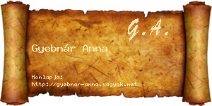 Gyebnár Anna névjegykártya