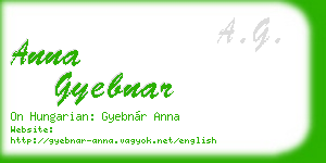 anna gyebnar business card